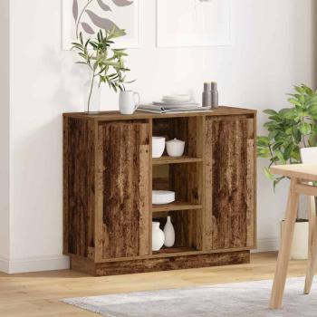 ARDEBO.de - Sideboard mit LED Alt Holz 90x32x75 cm Spanplatte