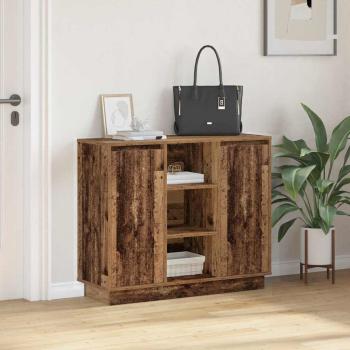 Sideboard mit LED Alt Holz 90x32x75 cm Spanplatte