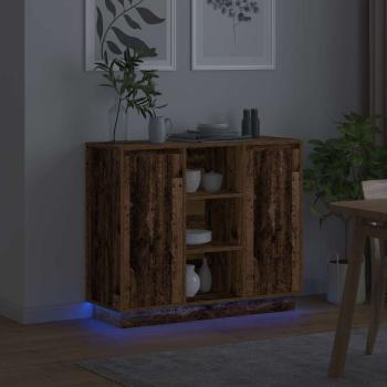 Sideboard mit LED Alt Holz 90x32x75 cm Spanplatte