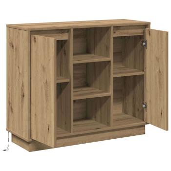 ARDEBO.de - Sideboard mit LED Artisan Eiche 90x32x75 cm Holzwerkstoff