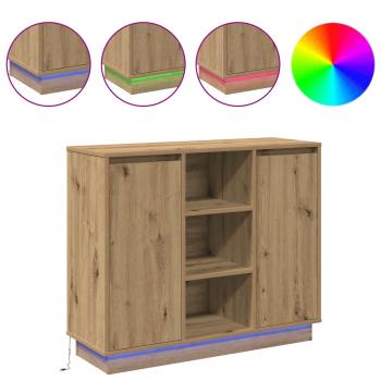 Sideboard mit LED Artisan Eiche 90x32x75 cm Holzwerkstoff