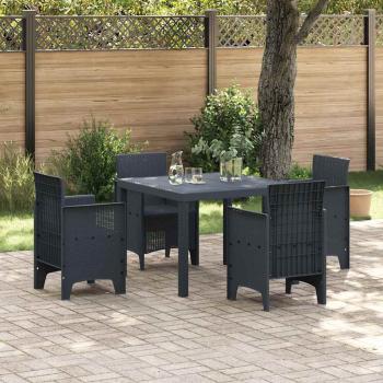 ARDEBO.de - Gartentisch Anthrazit 100x100x73 cm Poly Rattan