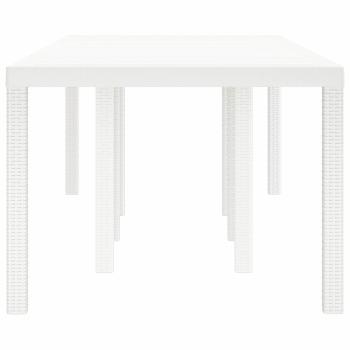 Gartentisch Weiß 250x100x73 cm Poly Rattan