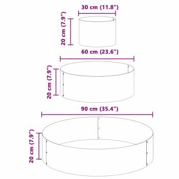 Metallpflanzgefäß Stahl/olivgrün Ø 90 cm Modular Rund
