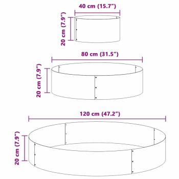 Metallpflanzkübel Stahl/Olivgrün Pulverbeschichteter Stahl Ø 120 cm