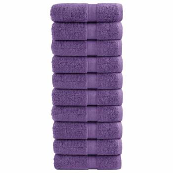 ARDEBO.de - Premium-Gästetücher SOLUND 10 Stk. Lila 30x50 cm 600 g/m²