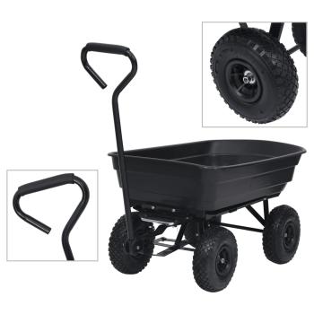 ARDEBO.de - Garten-Kippwagen 300 kg 75 L Schwarz