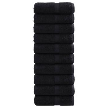 Premium-Gästetücher SOLUND 10 Stk. Schwarz 30x50 cm 600 g/m²