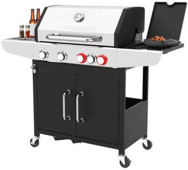 ARDEBO.de ProfiCook PC-GG 1312 Gasgrill, 4 Heizzonen, 67 x 43 cm große Grillfläche, Edelstahl (501312)