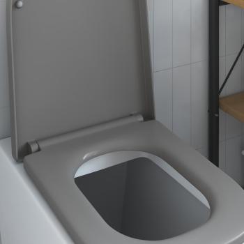 Toilettendeckel mit Schnellverschluss und sanftem Schließen Duroplast Grau