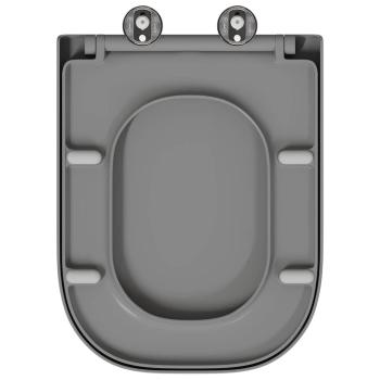 Toilettendeckel mit Schnellverschluss und sanftem Schließen Duroplast Grau