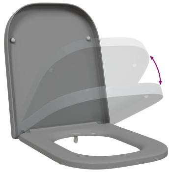 Toilettendeckel mit Schnellverschluss und sanftem Schließen Duroplast Grau