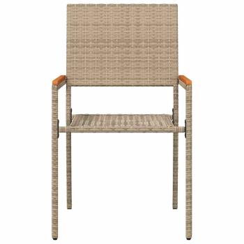 Stapelbare Gartenstühle mit Kissen 2er Set Beige Poly Rattan