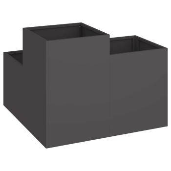 Pflanzkübel 100x100x60 cm Schwarz Stahl