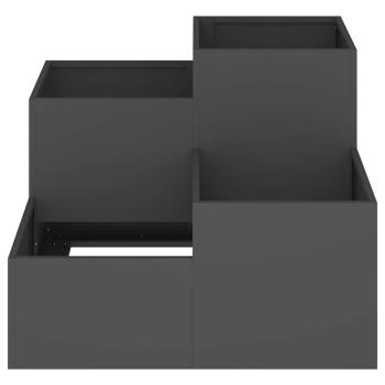 Pflanzkübel 100x100x60 cm Schwarz Stahl