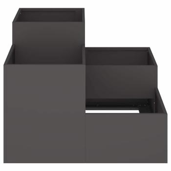 Pflanzkübel 100x100x60 cm Schwarz Stahl