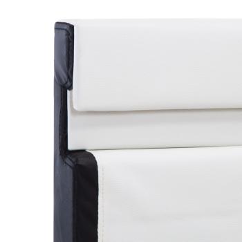 Bettgestell mit LED Weiß und Schwarz Kunstleder 90×200 cm