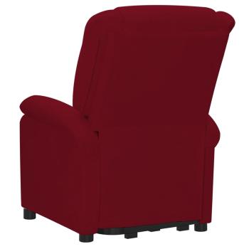 Massagesessel mit Aufstehhilfe Weinrot Samt