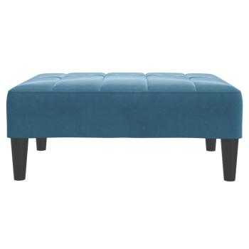 Schlafsofa 2-Sitzer mit Fußhocker Blau Samt