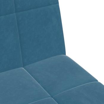 Schlafsofa 2-Sitzer mit Fußhocker Blau Samt
