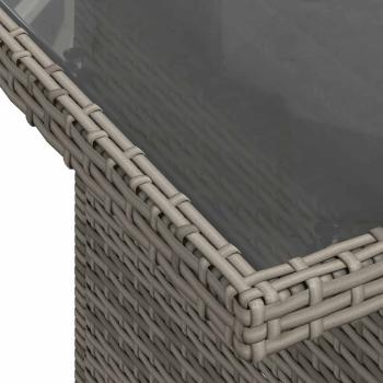ARDEBO.de - 11-tlg. Garten-Sofagarnitur mit Kissen Grau Poly Rattan Akazie