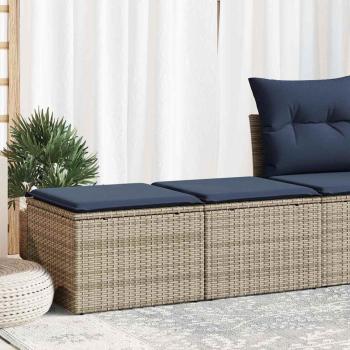 ARDEBO.de - 2-tlg. Garten-Sofagarnitur mit Kissen Grau Poly Rattan Akazie