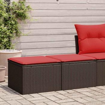 ARDEBO.de - 2-tlg. Garten-Sofagarnitur mit Kissen Braun Poly Rattan Akazie