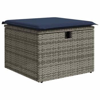 7-tlg. Garten-Sofagarnitur mit Kissen Braun Poly Rattan Akazie
