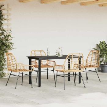 5-teiliges Garten-Esszimmerset Braunes Polyrattanglas