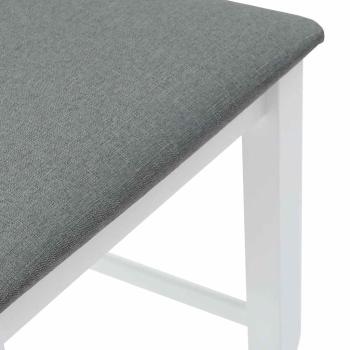 Barhocker mit Kissen 2 Stk. Weiß Massivholz Gummibaum