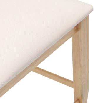 Barhocker mit Kissen 2 Stk. Natur Massivholz Gummibaum