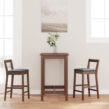 ARDEBO.de - Barhocker mit Kissen 2 Stk. Braun Massivholz Gummibaum