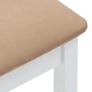 Barhocker mit Kissen 2 Stk. Weiß Massivholz Gummibaum