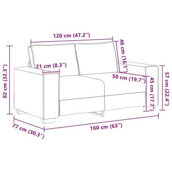 Zweisitzer-Sofa Creme 120 cm Cordstoff
