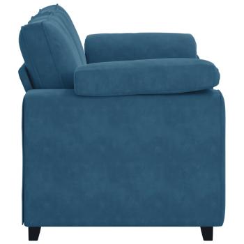 Zweisitzer-Sofa Blau 120 cm Samt