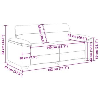 2-Sitzer-Sofa 140 cm Leinen