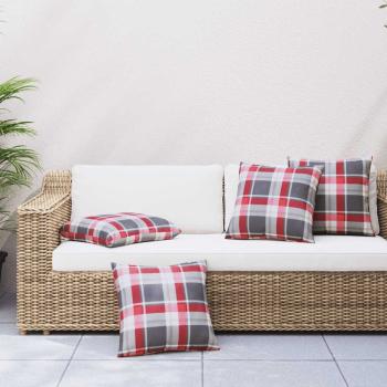 ARDEBO.de - Sofakissen 4 Stk. Rot Karomuster 50x50 cm Stoff