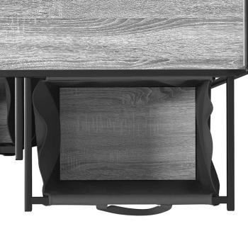 Wäschekorb 2 Fächer mit Ablage Grau Sonoma