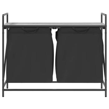 Wäschekorb 2 Fächer mit Ablage Grau Sonoma