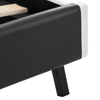 Bettgestell mit LED Grau Kunstleder 90×200 cm