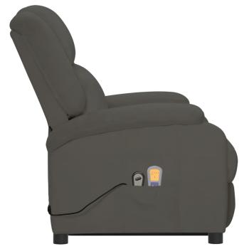 Massagesessel mit Aufstehhilfe Dunkelgrau Samt
