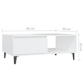Couchtisch Weiß 90x60x35 cm Holzwerkstoff