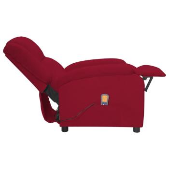 Massagesessel Elektrisch Weinrot Samt