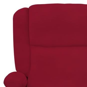 Massagesessel Elektrisch Weinrot Samt