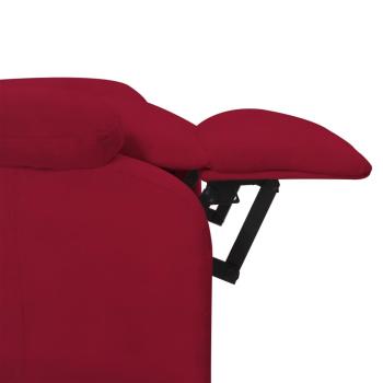 Massagesessel Elektrisch Weinrot Samt
