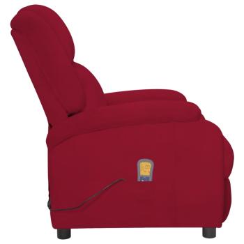 Massagesessel Elektrisch Weinrot Samt