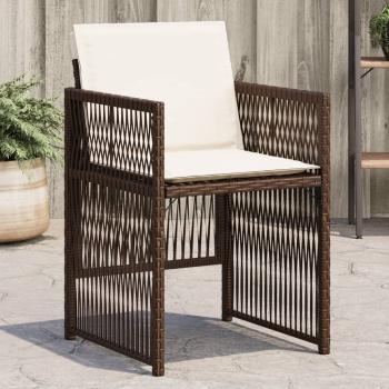 ARDEBO.de - Gartenstühle mit Kissen 4 Stk. Braun Poly Rattan