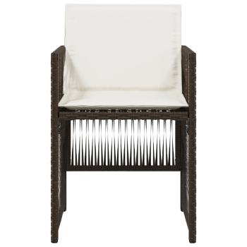Gartenstühle mit Kissen 4 Stk. Braun Poly Rattan