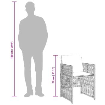 Gartenstühle mit Kissen 4 Stk. Braun Poly Rattan