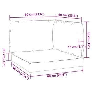 Palettenkissen 3-tlg. Grau Oxford-Gewebe